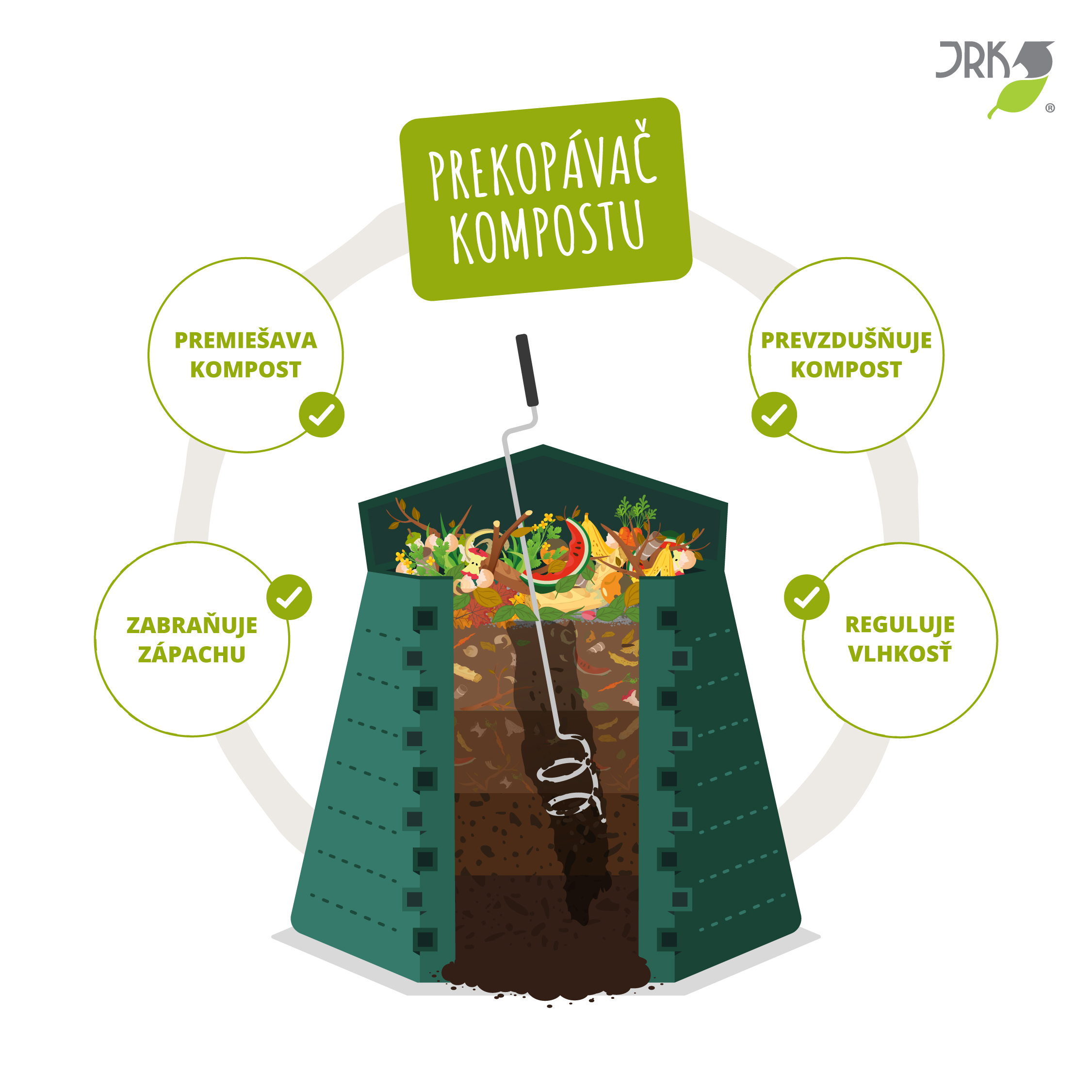 prekopavac kompostu a kompostér